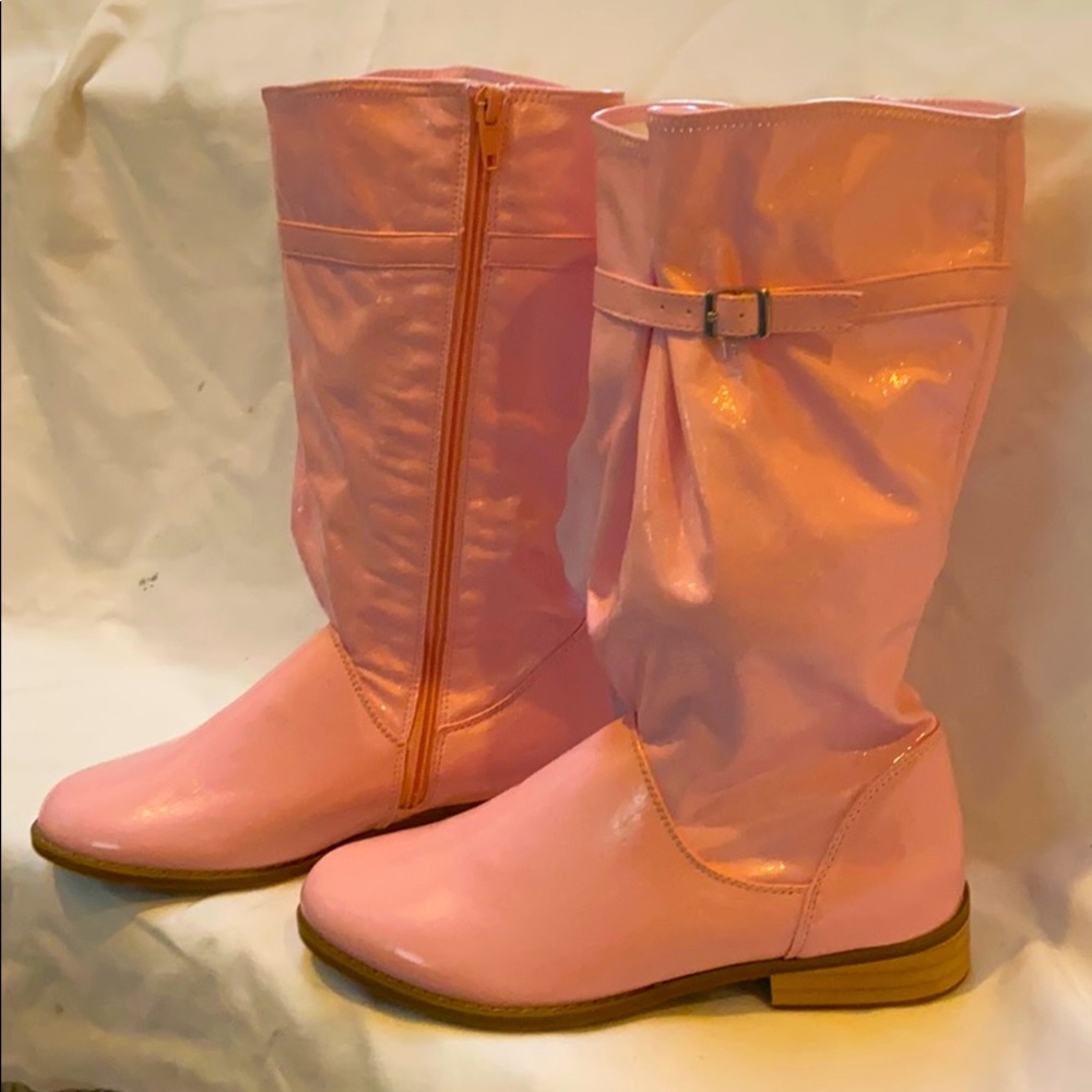 NEW pink patent L’Amour high boots 4